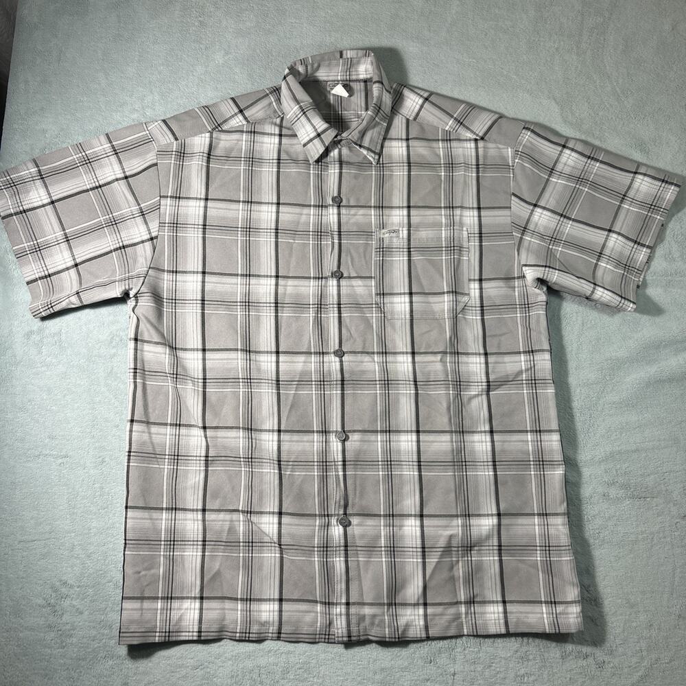 Y2k Caltop Button Up Shirt Mens XL Short Sleeve Lowrider Chicano Made USA Cholo